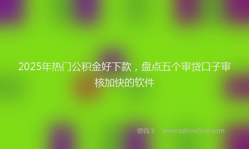 2025年热门公积金好下款，盘点五个审贷口子审核加快的软件