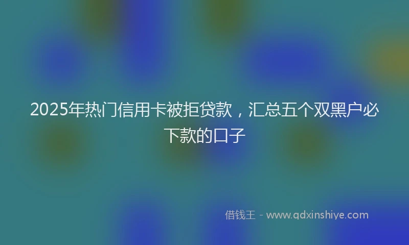 2025年热门信用卡被拒贷款，汇总五个双黑户必下款的口子