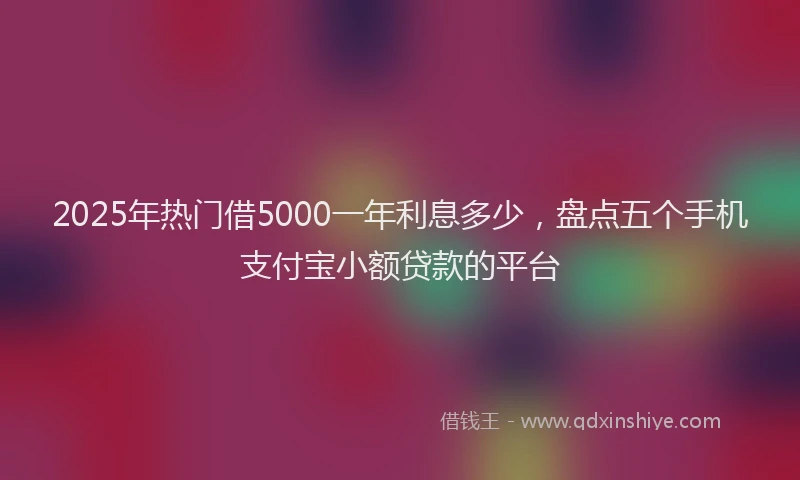 2025年热门借5000一年利息多少，盘点五个手机支付宝小额贷款的平台