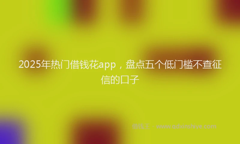 2025年热门借钱花app，盘点五个低门槛不查征信的口子