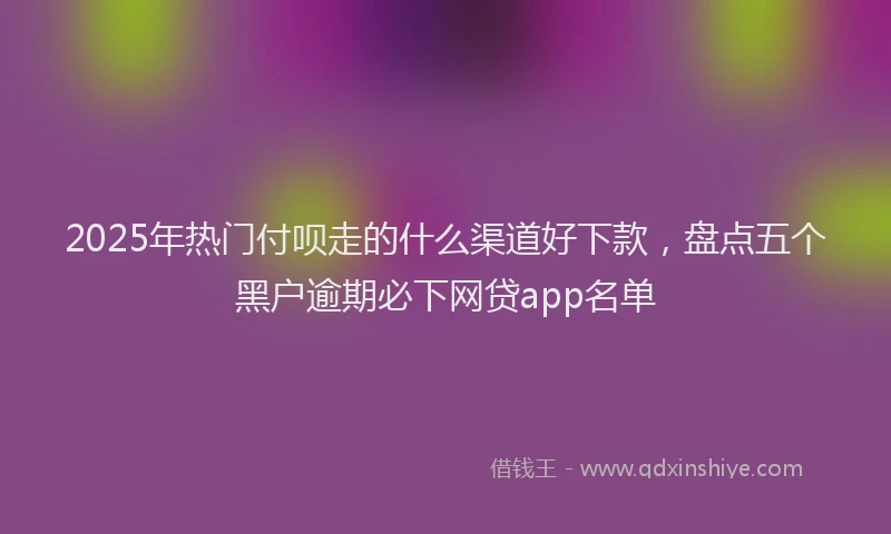 2025年热门付呗走的什么渠道好下款，盘点五个黑户逾期必下网贷app名单