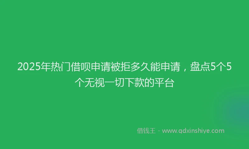 2025年热门借呗申请被拒多久能申请，盘点5个5个无视一切下款的平台