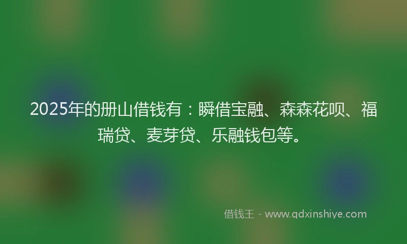 2025年的册山借钱有：瞬借宝融、森森花呗、福瑞贷、麦芽贷、乐融钱包等。