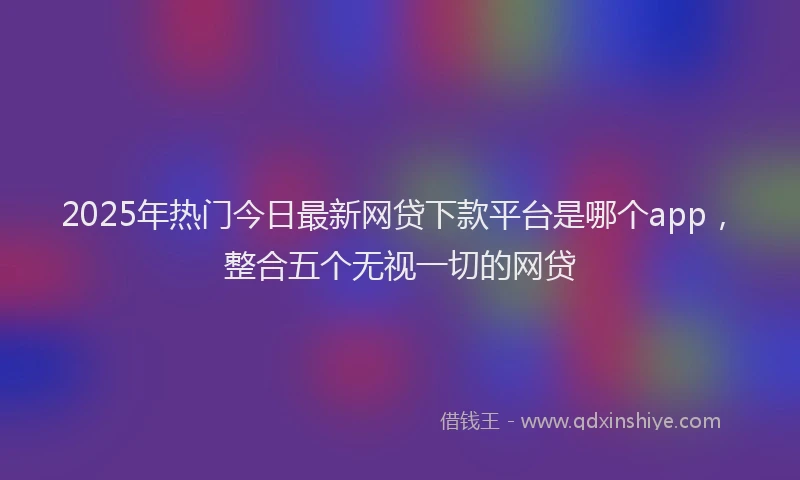 2025年热门今日最新网贷下款平台是哪个app，整合五个无视一切的网贷