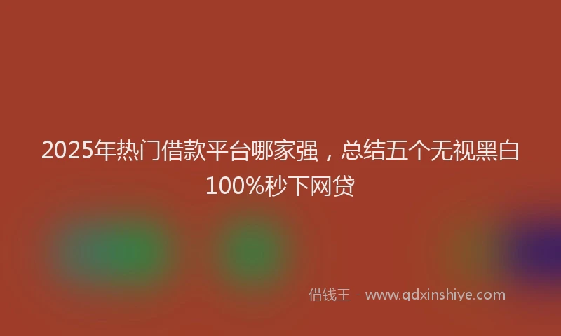 2025年热门借款平台哪家强，总结五个无视黑白100%秒下网贷
