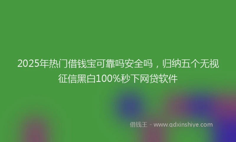 2025年热门借钱宝可靠吗安全吗，归纳五个无视征信黑白100%秒下网贷软件