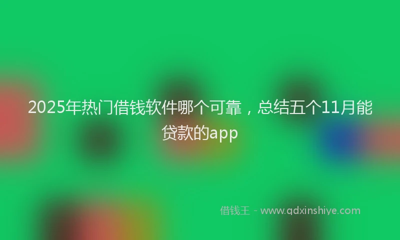 2025年热门借钱软件哪个可靠，总结五个11月能贷款的app