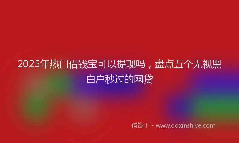 2025年热门借钱宝可以提现吗，盘点五个无视黑白户秒过的网贷
