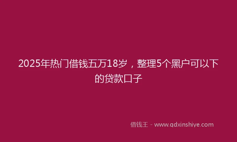 2025年热门借钱五万18岁，整理5个黑户可以下的贷款口子