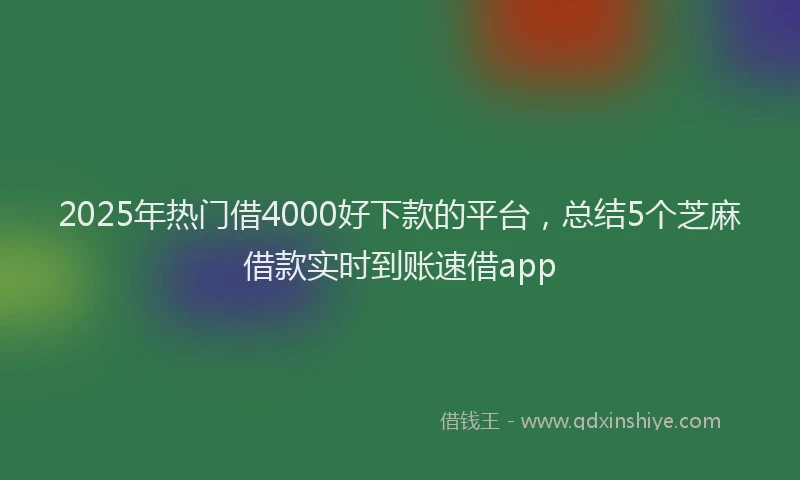 2025年热门借4000好下款的平台，总结5个芝麻借款实时到账速借app