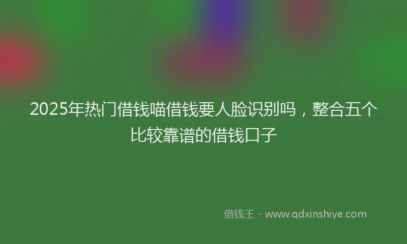 2025年热门借钱喵借钱要人脸识别吗，整合五个比较靠谱的借钱口子