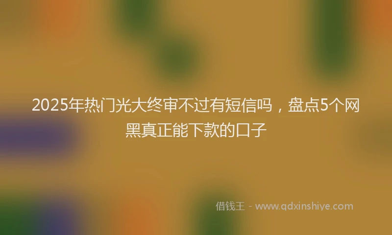 2025年热门光大终审不过有短信吗，盘点5个网黑真正能下款的口子