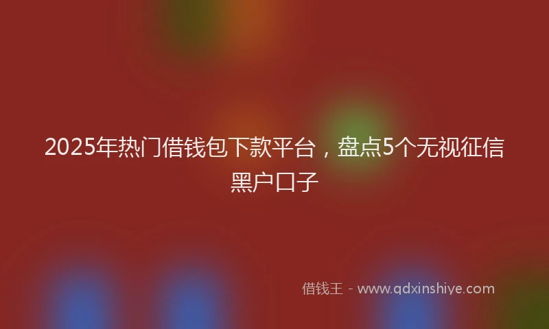 2025年热门借钱包下款平台，盘点5个无视征信黑户口子