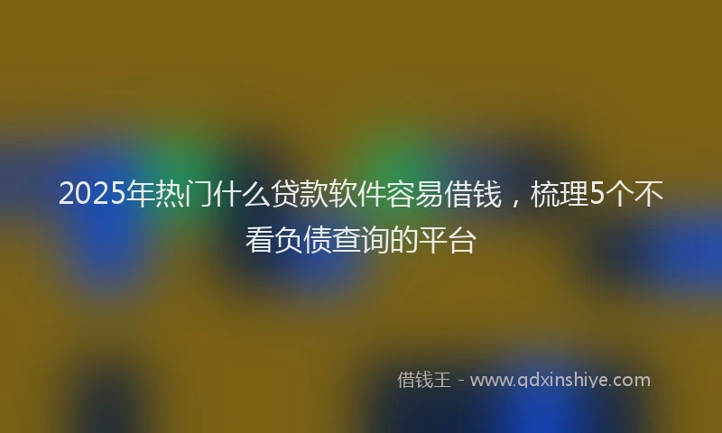 2025年热门什么贷款软件容易借钱，梳理5个不看负债查询的平台