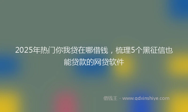 2025年热门你我贷在哪借钱，梳理5个黑征信也能贷款的网贷软件