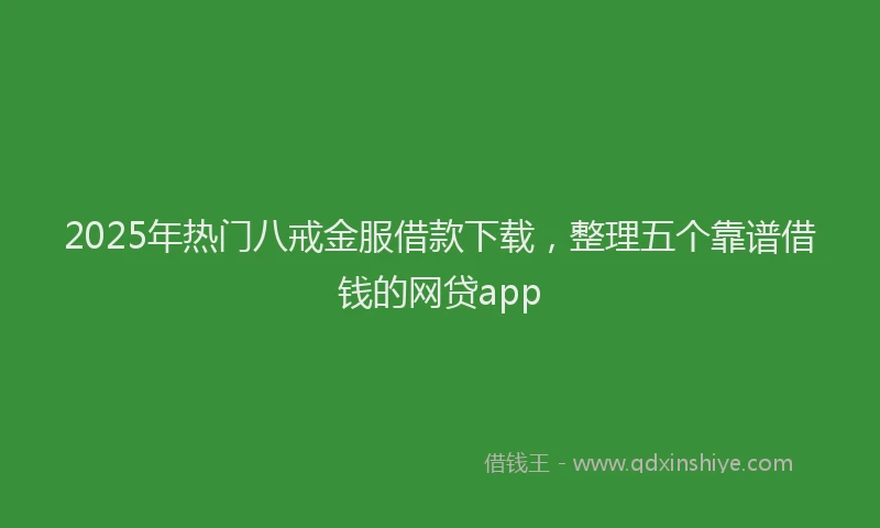 2025年热门八戒金服借款下载，整理五个靠谱借钱的网贷app