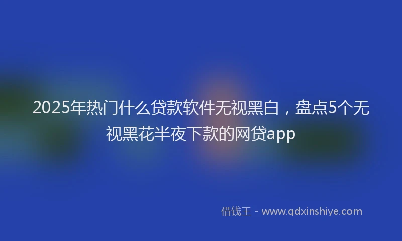 2025年热门什么贷款软件无视黑白，盘点5个无视黑花半夜下款的网贷app