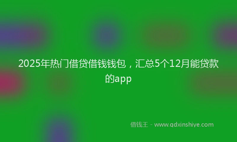 2025年热门借贷借钱钱包，汇总5个12月能贷款的app