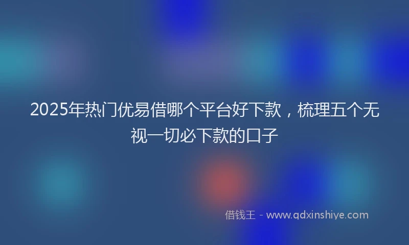 2025年热门优易借哪个平台好下款，梳理五个无视一切必下款的口子