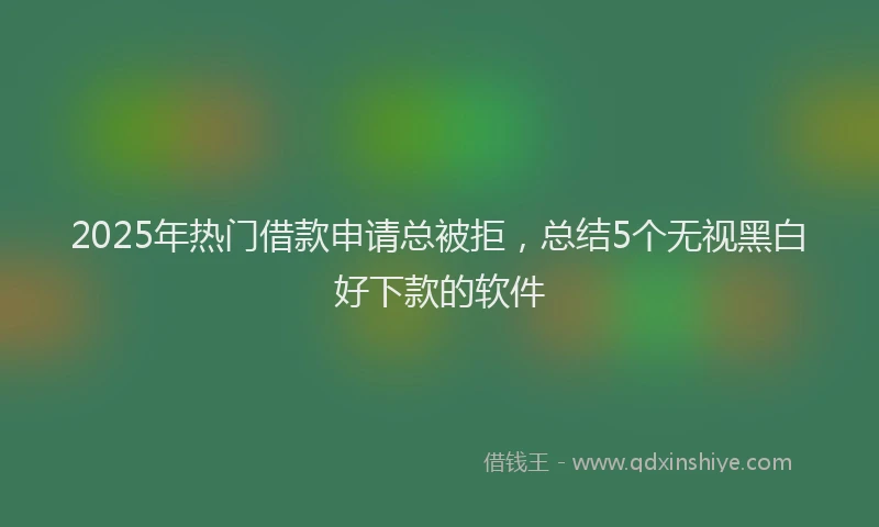 2025年热门借款申请总被拒，总结5个无视黑白好下款的软件