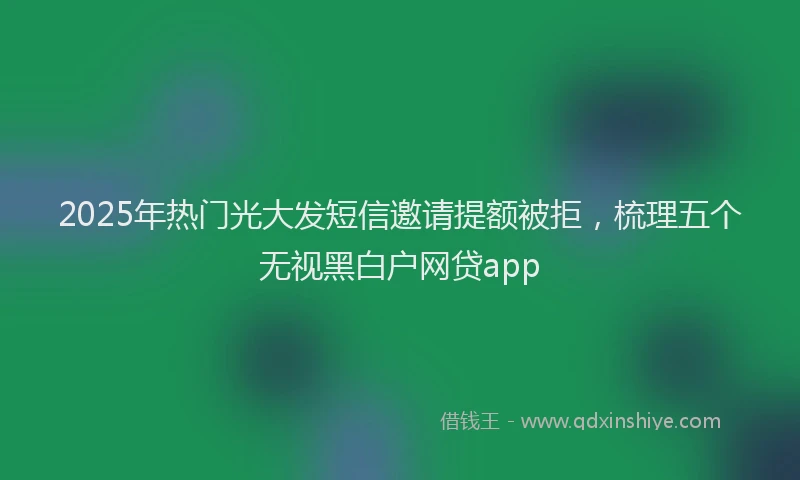 2025年热门光大发短信邀请提额被拒，梳理五个无视黑白户网贷app