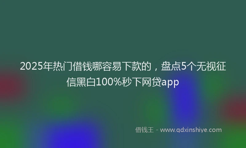 2025年热门借钱哪容易下款的，盘点5个无视征信黑白100%秒下网贷app