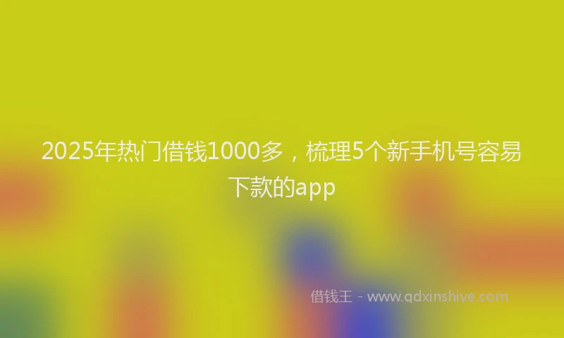 2025年热门借钱1000多，梳理5个新手机号容易下款的app