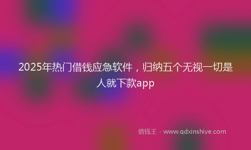 2025年热门借钱应急软件，归纳五个无视一切是人就下款app