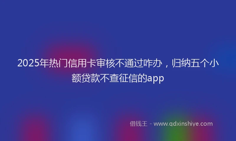 2025年热门信用卡审核不通过咋办，归纳五个小额贷款不查征信的app