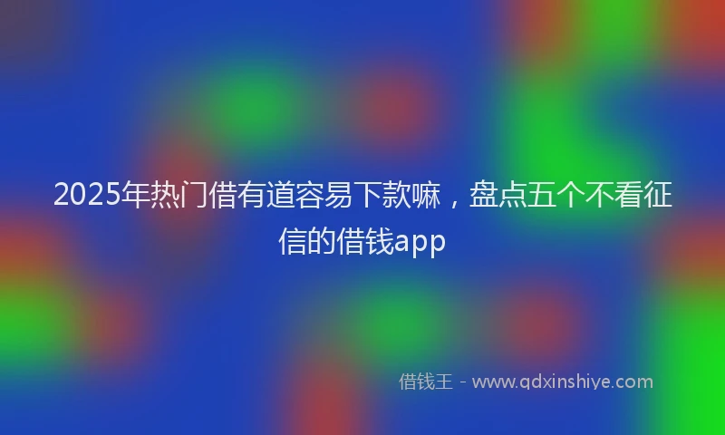 2025年热门借有道容易下款嘛，盘点五个不看征信的借钱app