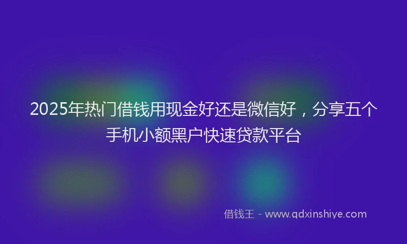 2025年热门借钱用现金好还是微信好，分享五个手机小额黑户快速贷款平台