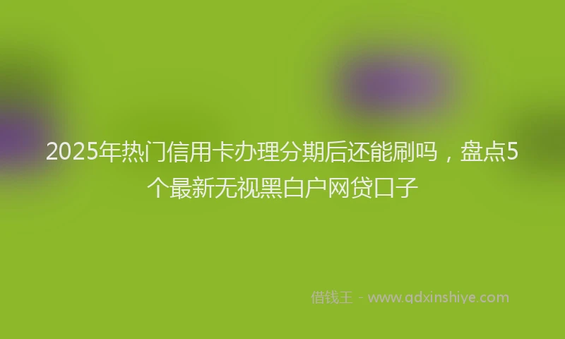 2025年热门信用卡办理分期后还能刷吗，盘点5个最新无视黑白户网贷口子