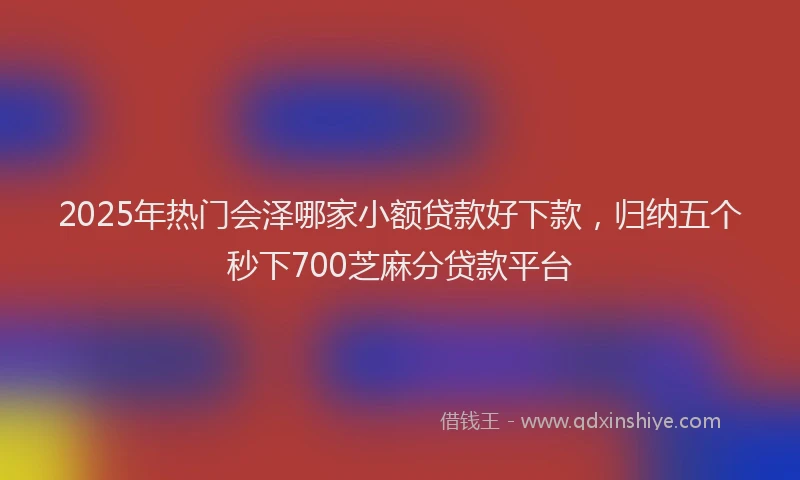 2025年热门会泽哪家小额贷款好下款，归纳五个秒下700芝麻分贷款平台