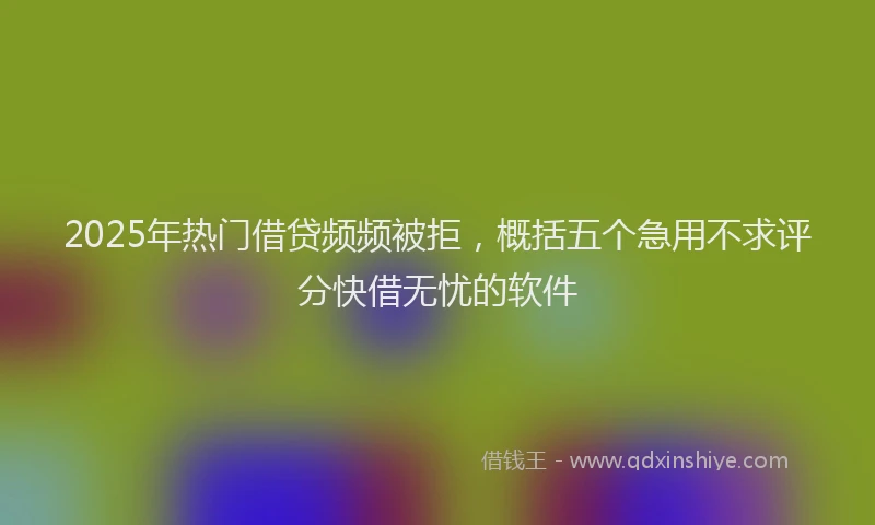 2025年热门借贷频频被拒，概括五个急用不求评分快借无忧的软件
