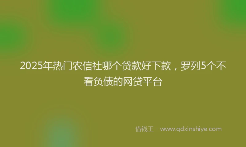 2025年热门农信社哪个贷款好下款，罗列5个不看负债的网贷平台