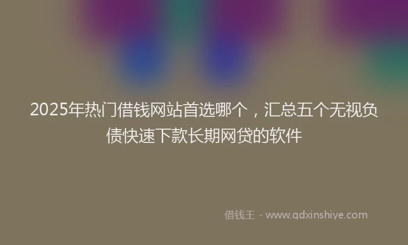 2025年热门借钱网站首选哪个，汇总五个无视负债快速下款长期网贷的软件