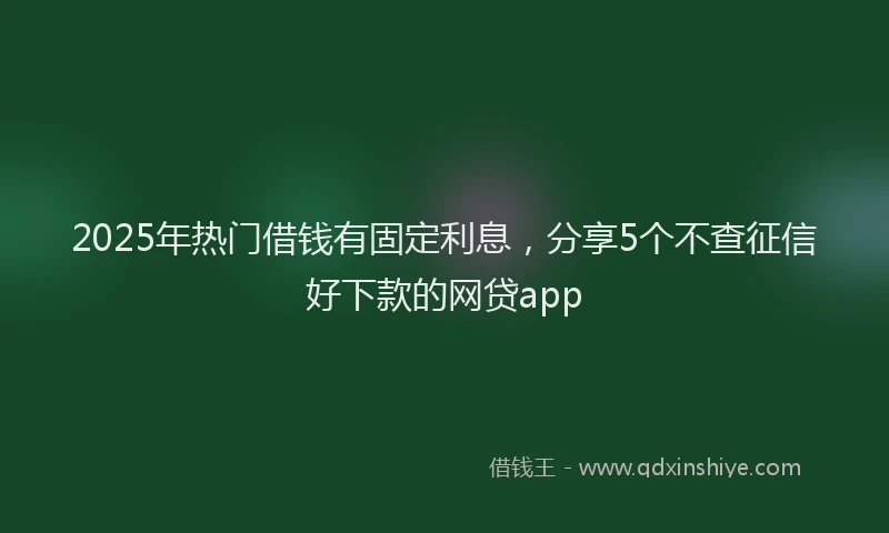 2025年热门借钱有固定利息，分享5个不查征信好下款的网贷app