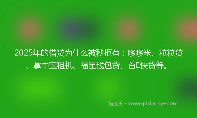 2025年的借贷为什么被秒拒有：哆哆米、粒粒贷、掌中宝租机、福星钱包贷、首E快贷等。
