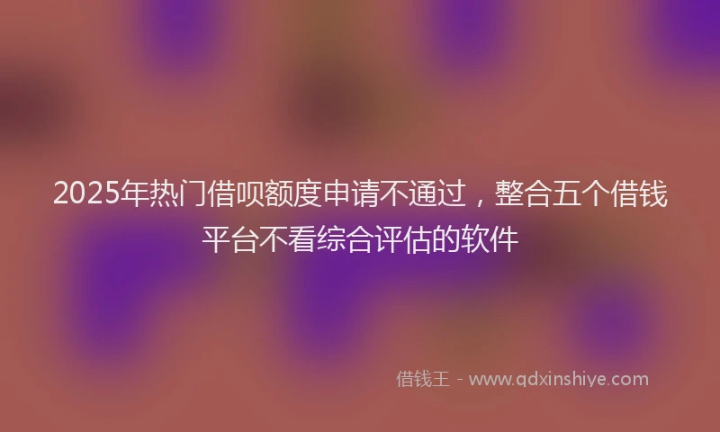 2025年热门借呗额度申请不通过，整合五个借钱平台不看综合评估的软件