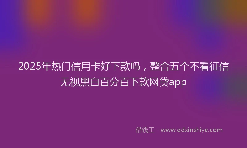 2025年热门信用卡好下款吗，整合五个不看征信无视黑白百分百下款网贷app