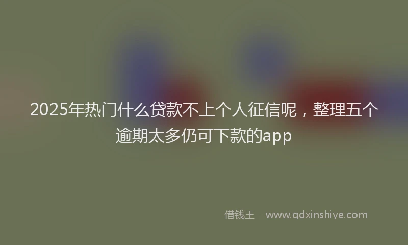 2025年热门什么贷款不上个人征信呢，整理五个逾期太多仍可下款的app