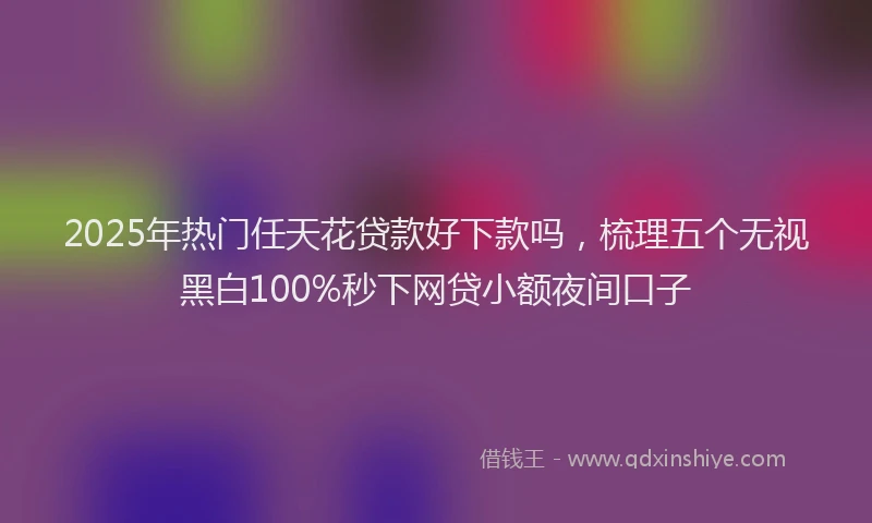 2025年热门任天花贷款好下款吗，梳理五个无视黑白100%秒下网贷小额夜间口子