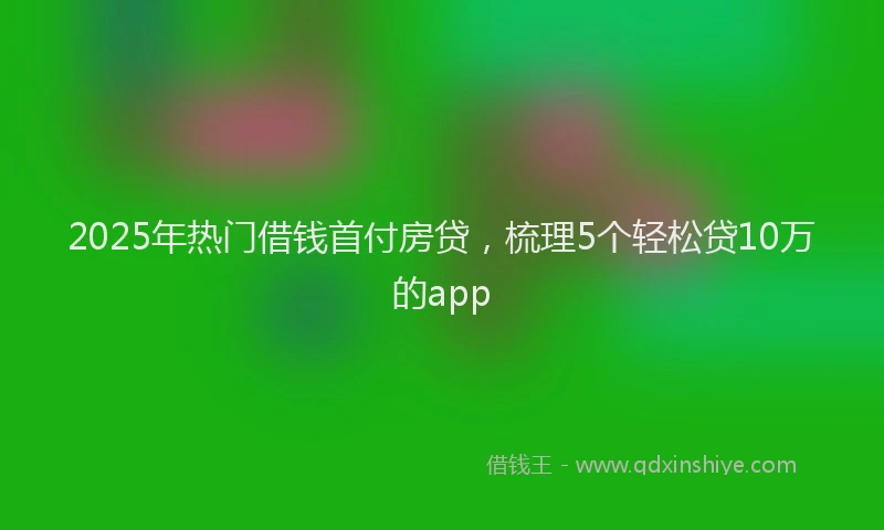2025年热门借钱首付房贷，梳理5个轻松贷10万的app