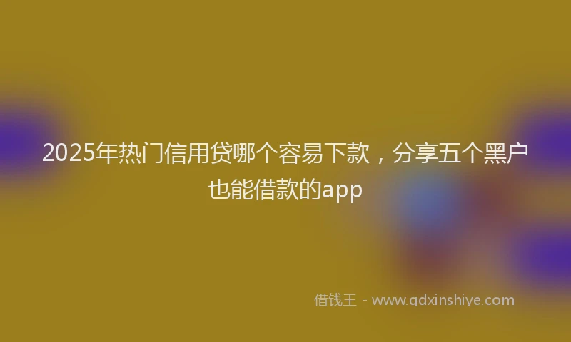 2025年热门信用贷哪个容易下款，分享五个黑户也能借款的app