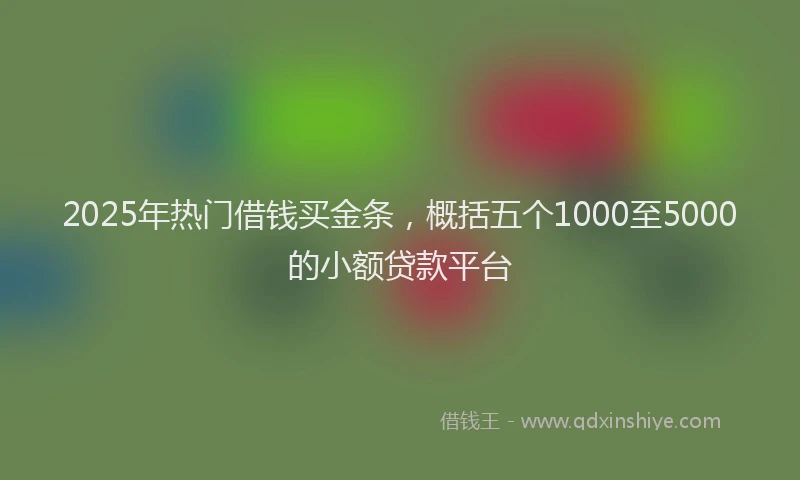 2025年热门借钱买金条，概括五个1000至5000的小额贷款平台