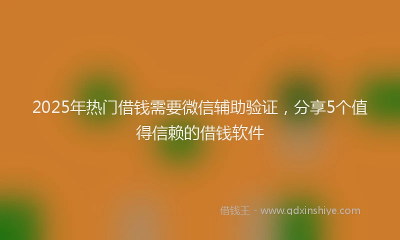 2025年热门借钱需要微信辅助验证，分享5个值得信赖的借钱软件