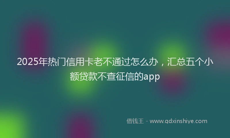 2025年热门信用卡老不通过怎么办，汇总五个小额贷款不查征信的app