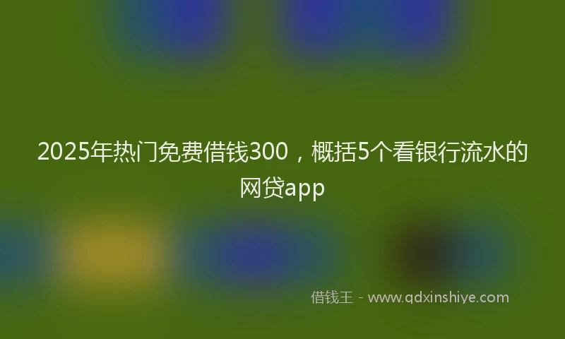 2025年热门免费借钱300，概括5个看银行流水的网贷app