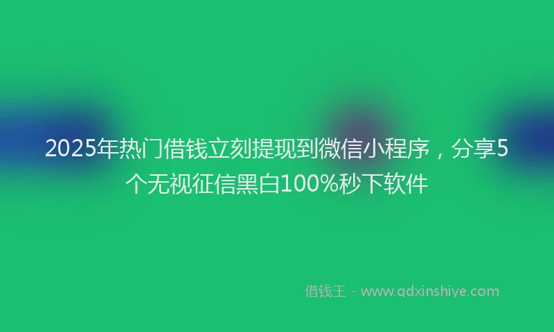 2025年热门借钱立刻提现到微信小程序，分享5个无视征信黑白100%秒下软件