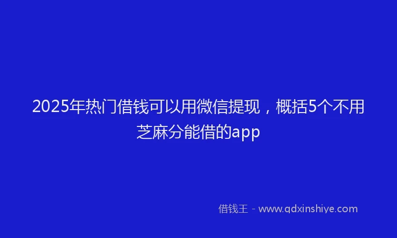 2025年热门借钱可以用微信提现，概括5个不用芝麻分能借的app